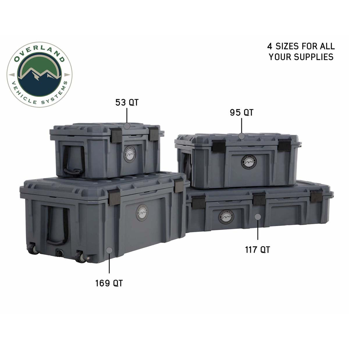D.B.S.  - Dark Grey 53 QT Dry Box with Drain, and Bottle Opener