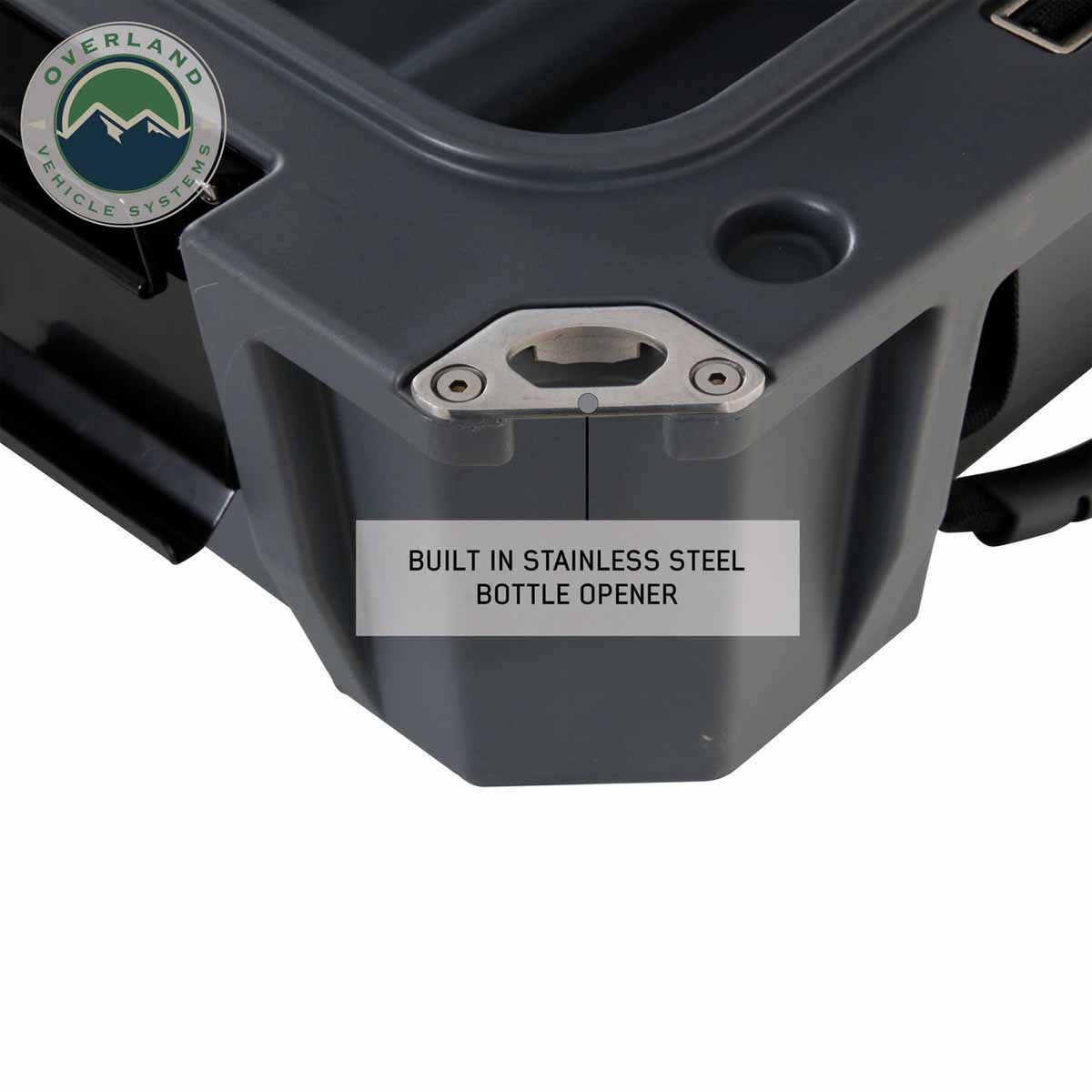 D.B.S.  - Dark Grey 95 QT Dry Box With Drain and Bottle Opener
