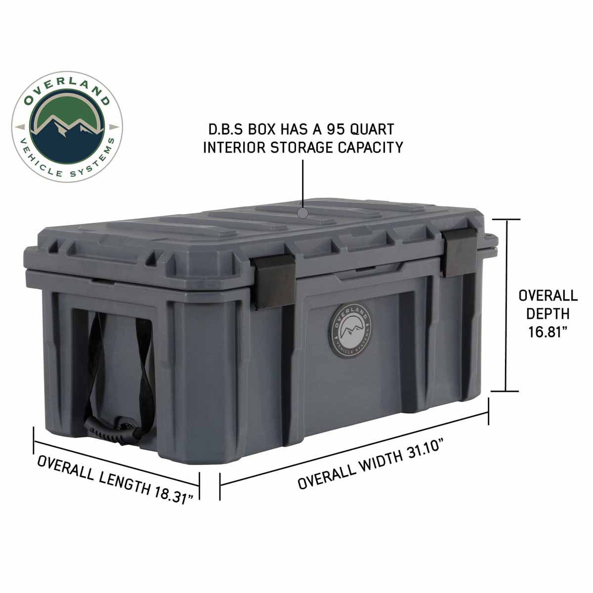 D.B.S.  - Dark Grey 95 QT Dry Box With Drain and Bottle Opener