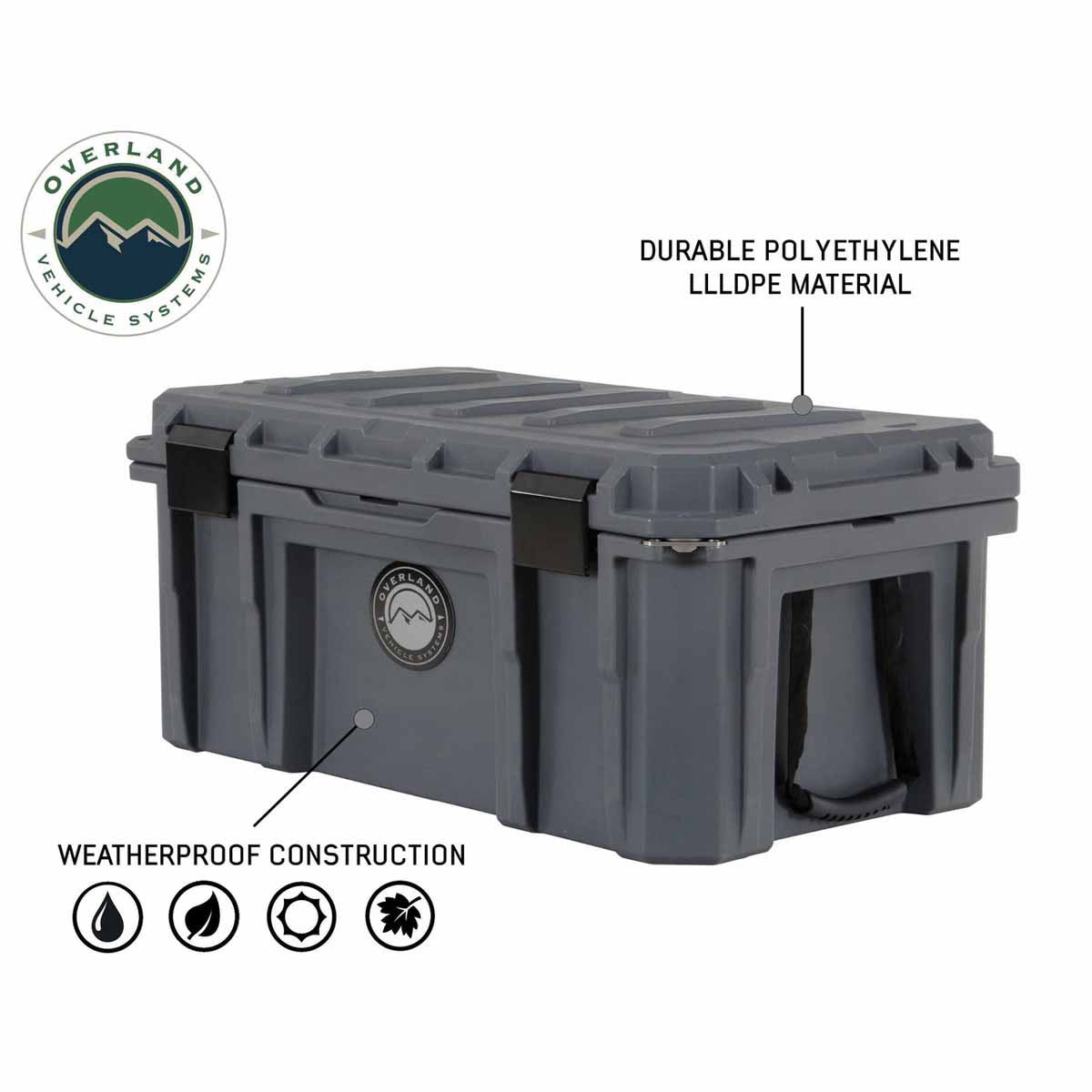 D.B.S.  - Dark Grey 95 QT Dry Box With Drain and Bottle Opener