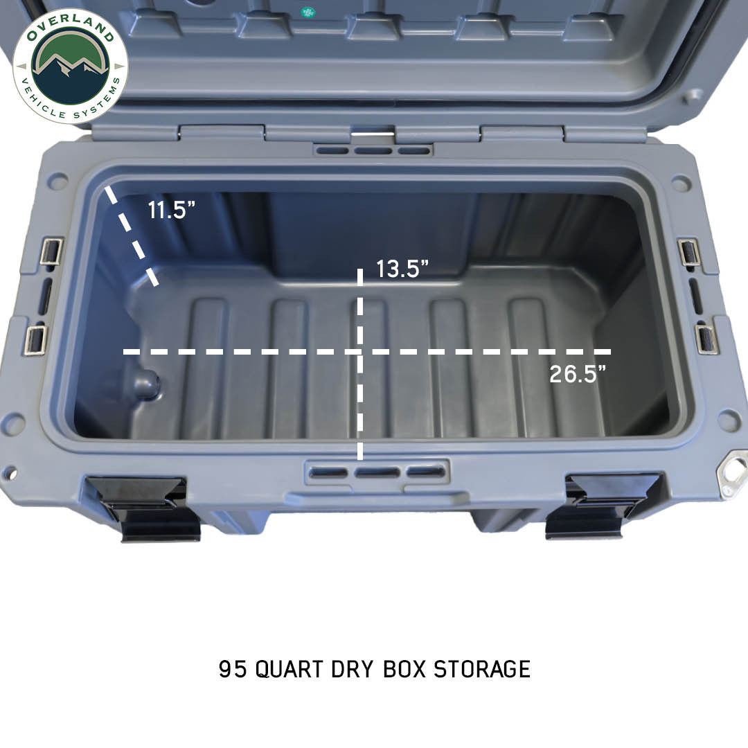 D.B.S.  - Dark Grey 95 QT Dry Box With Drain and Bottle Opener