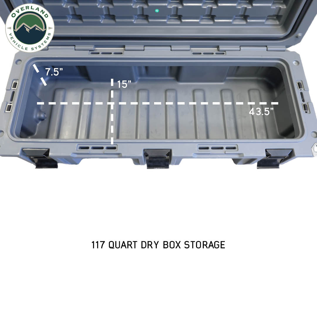 D.B.S.  - Dark Grey 117 QT Dry Box With Drain and Bottle Opener