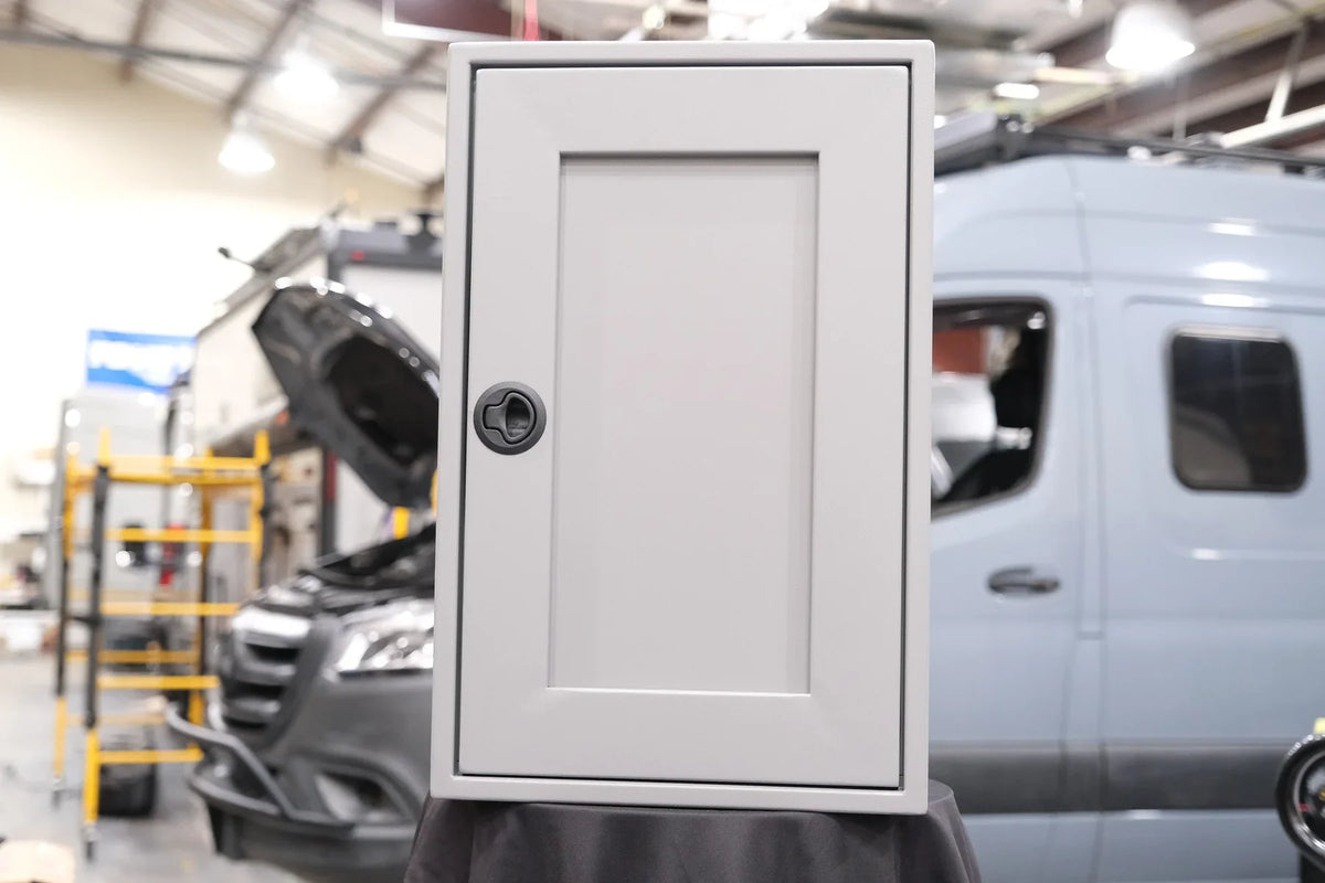 Van Wife Components 16" One Door Ekko Cabinet – Right of Microwave (Powder Coated Aluminum)