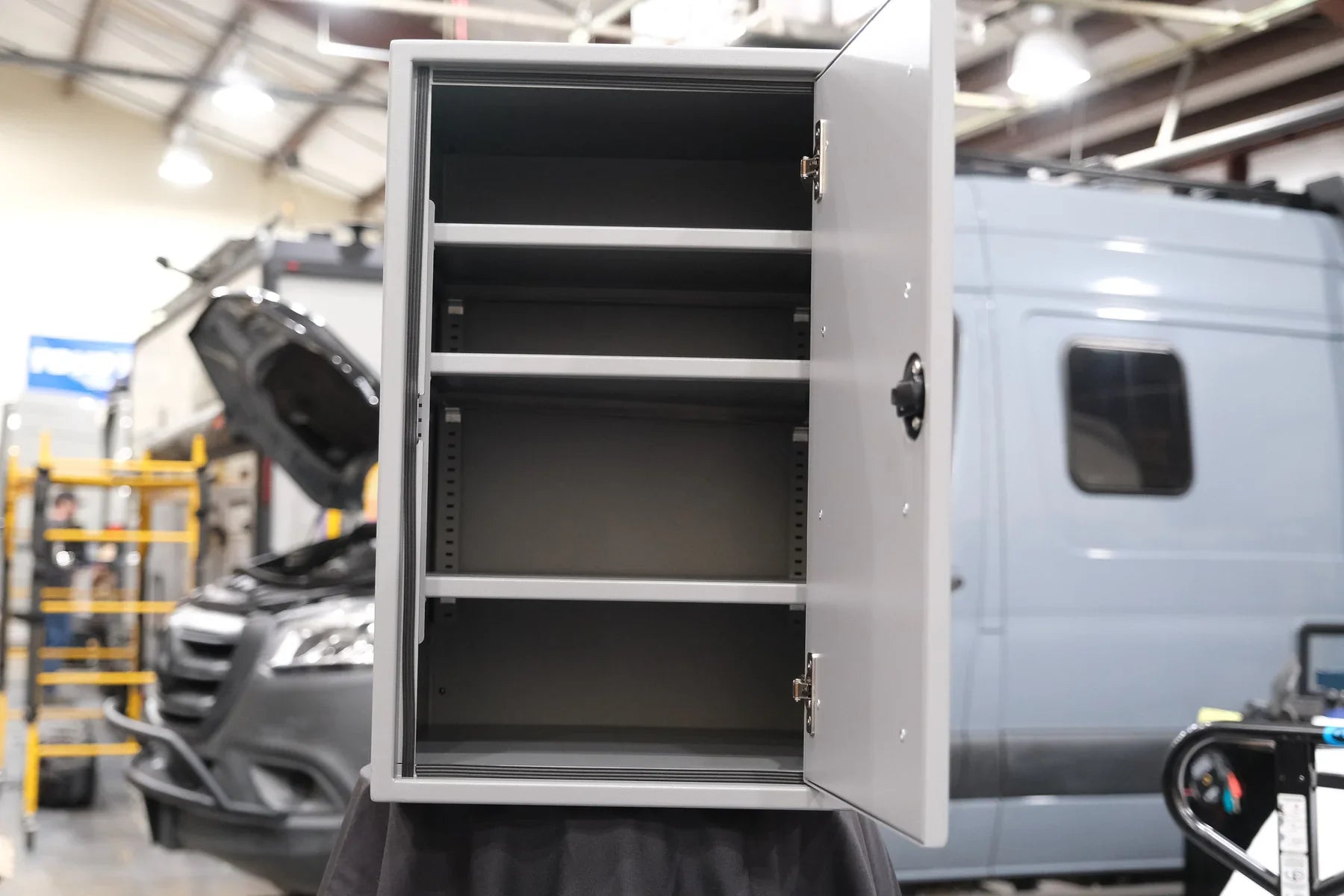 Van Wife Components 16" One Door Ekko Cabinet – Right of Microwave (Powder Coated Aluminum)