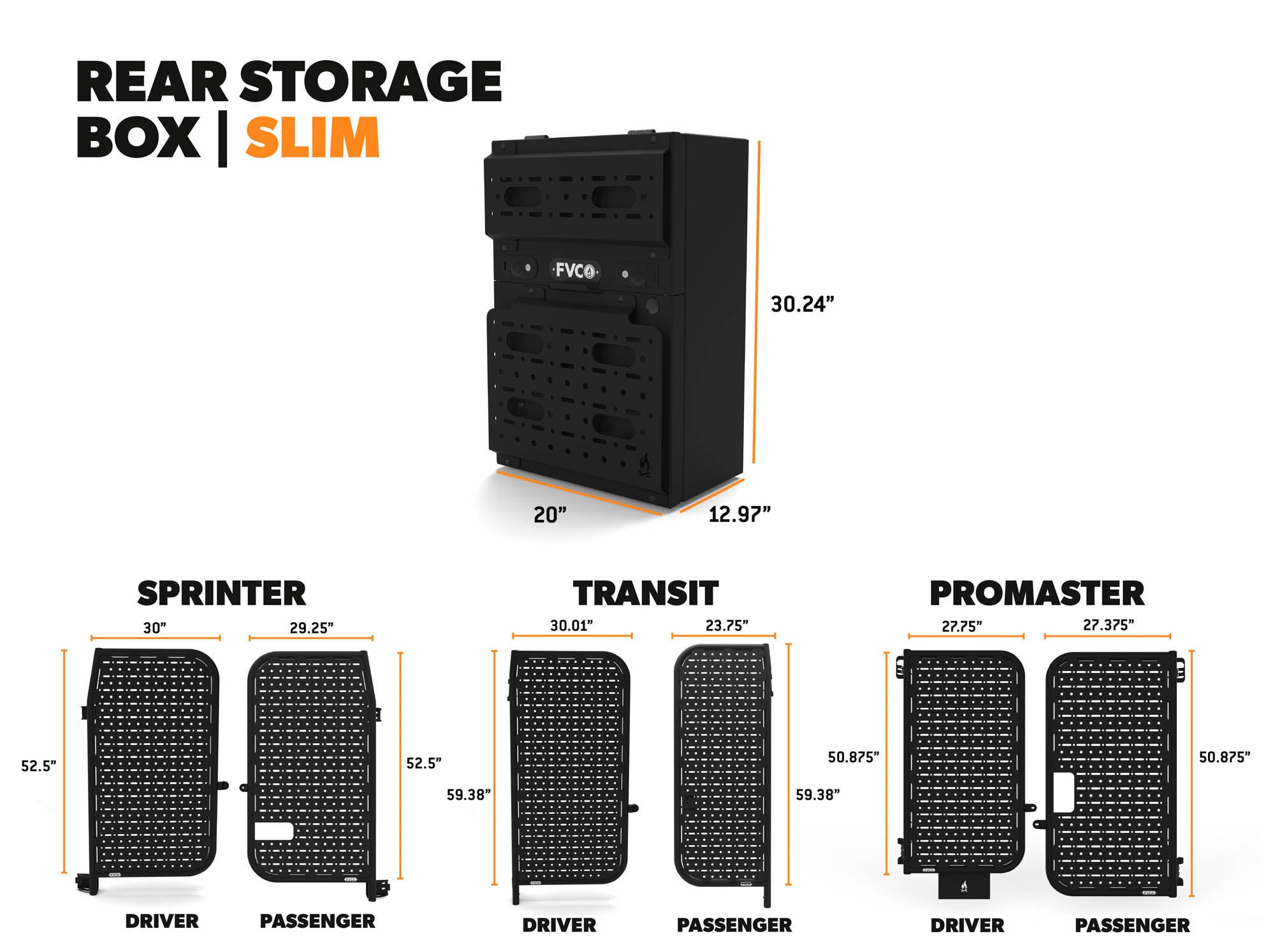 Van Rear Storage Box - Slim