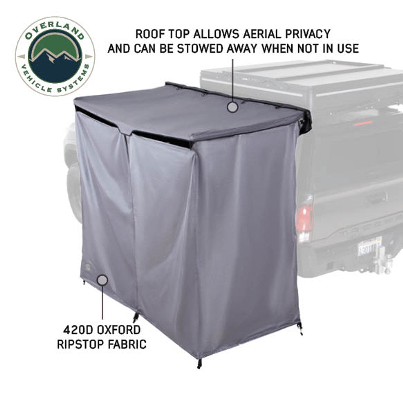 HD Nomadic 2 Person Quick Deploying Car-Side Shower & Privacy Room Combo Top