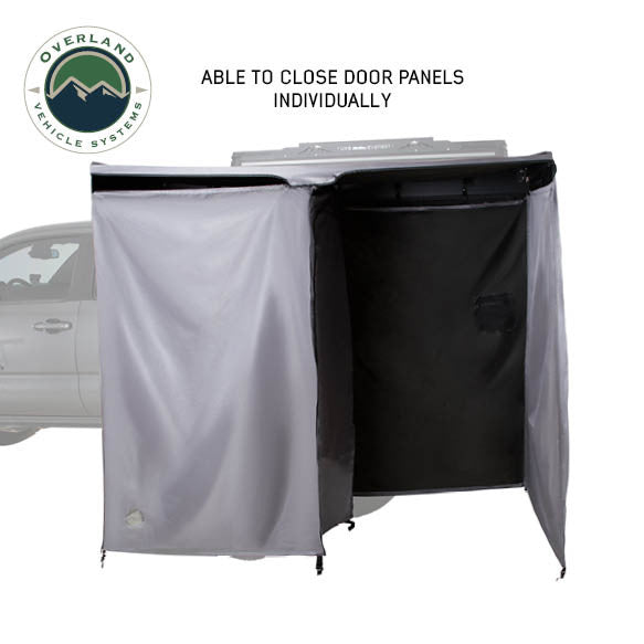 HD Nomadic 2 Person Quick Deploying Car-Side Shower & Privacy Room Combo Open Door