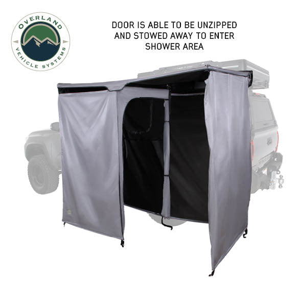 HD Nomadic 2 Person Quick Deploying Car-Side Shower & Privacy Room Combo Open Door