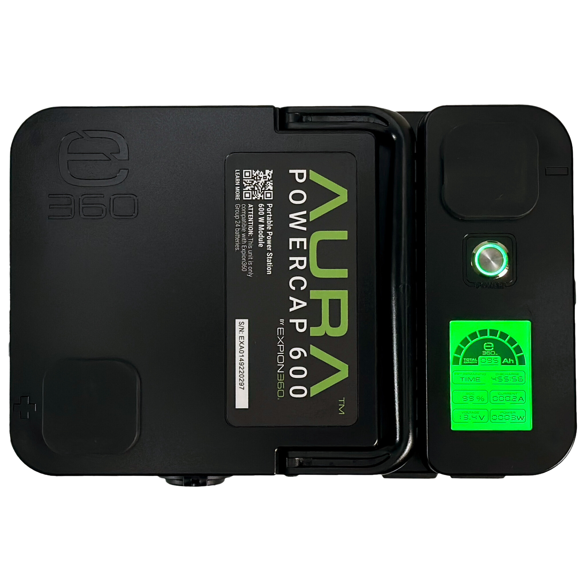 Expion360 Aura PowerCap 600W LiFePO4 Battery Inverter – Portable Power Station Cap