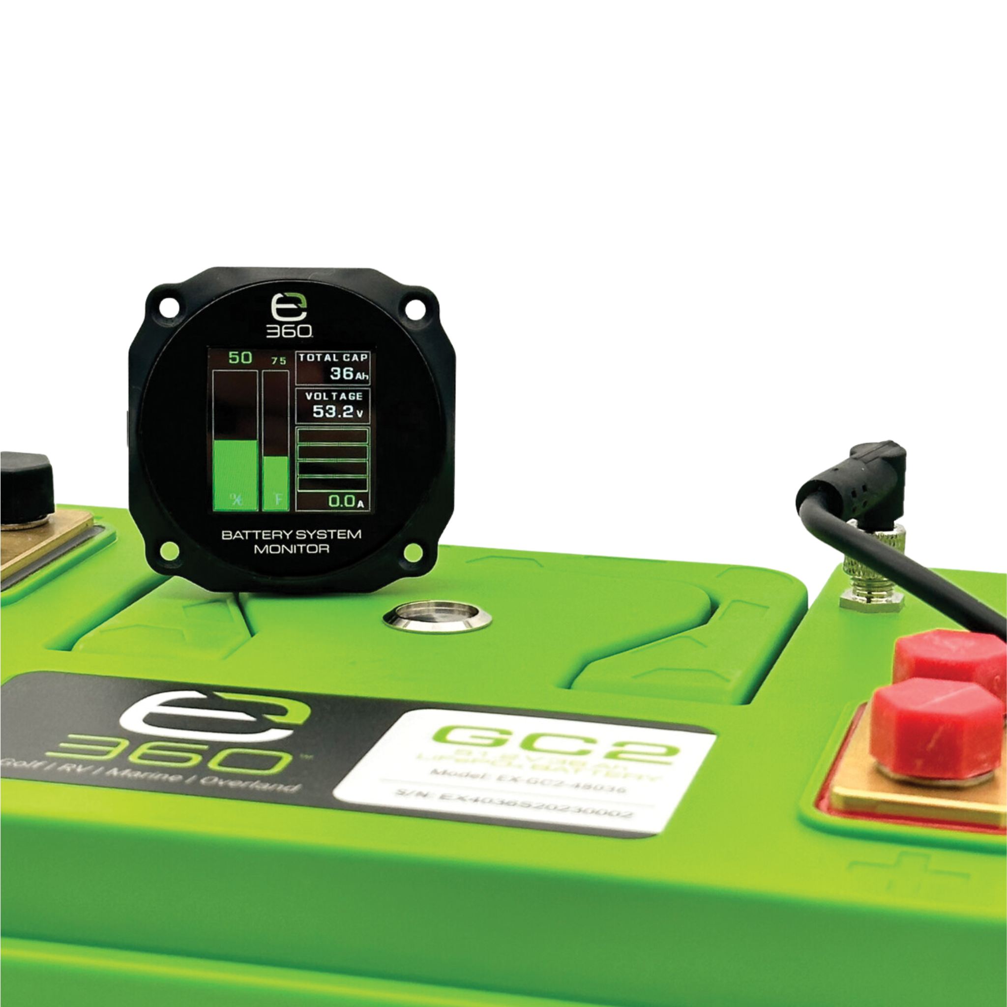 Expion360 GC2 LiFePO4 Lithium Battery Monitor Kit – Digital Status Display for 12V & 48V Systems