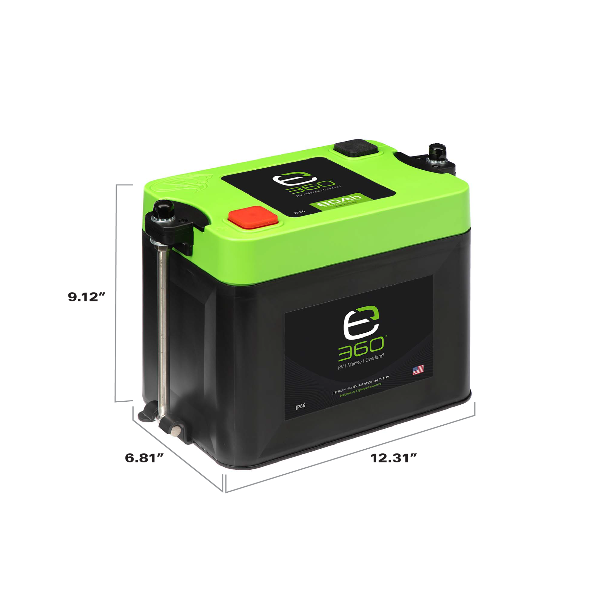 Expion360 Group 24 LiFePO4 Lithium Battery Single Mounting Kit