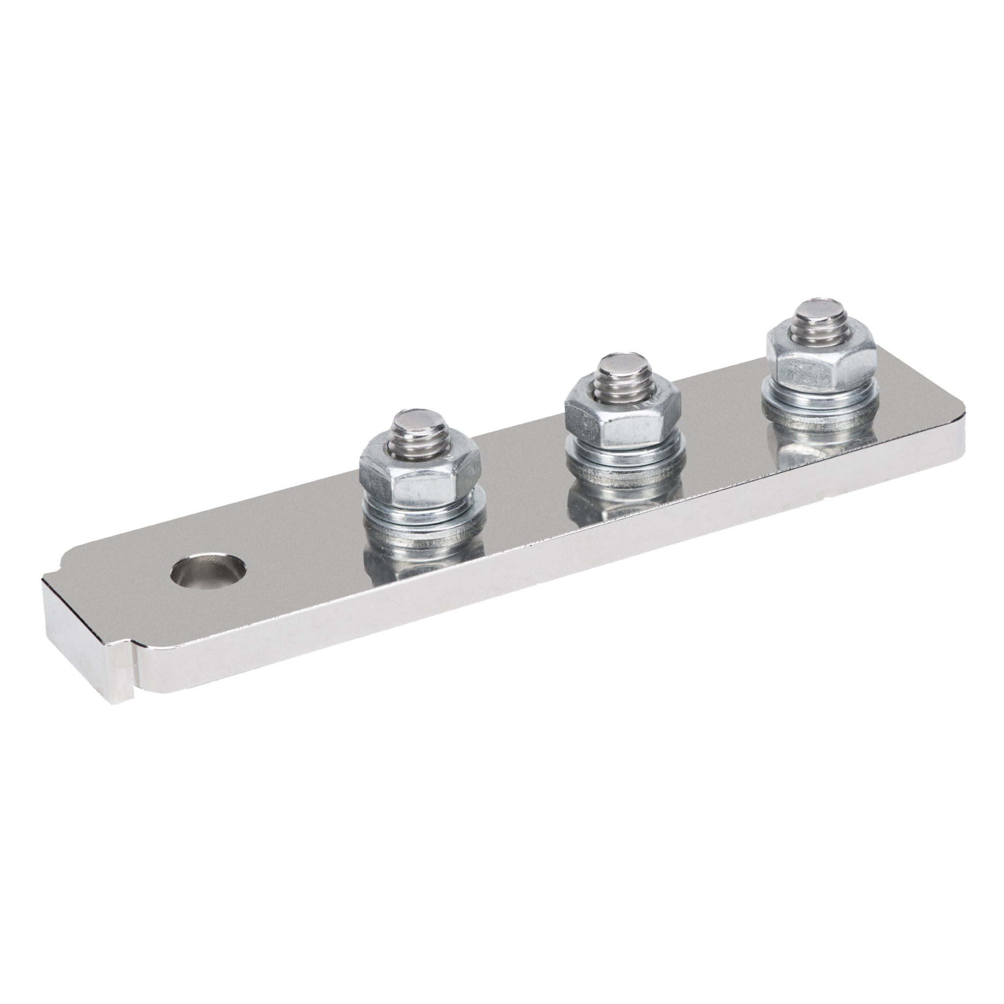 E360 500A Nickel-Plated Copper Bus Bar Terminal Block – 3x M8 Studs