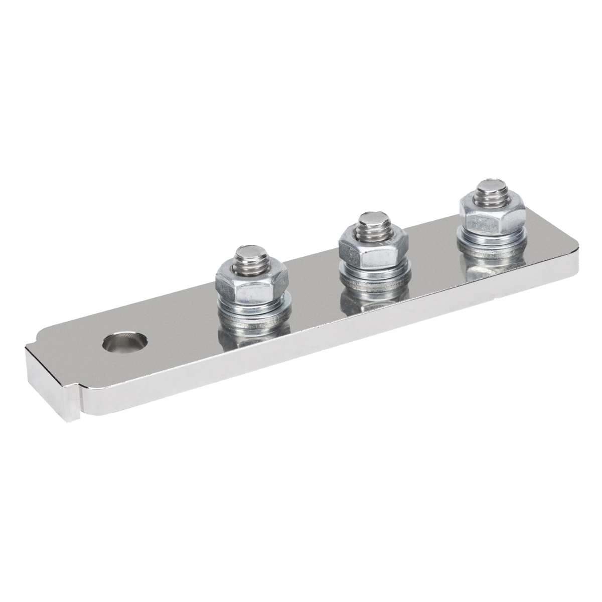 E360 500A Nickel-Plated Copper Bus Bar Terminal Block – 3x M8 Studs