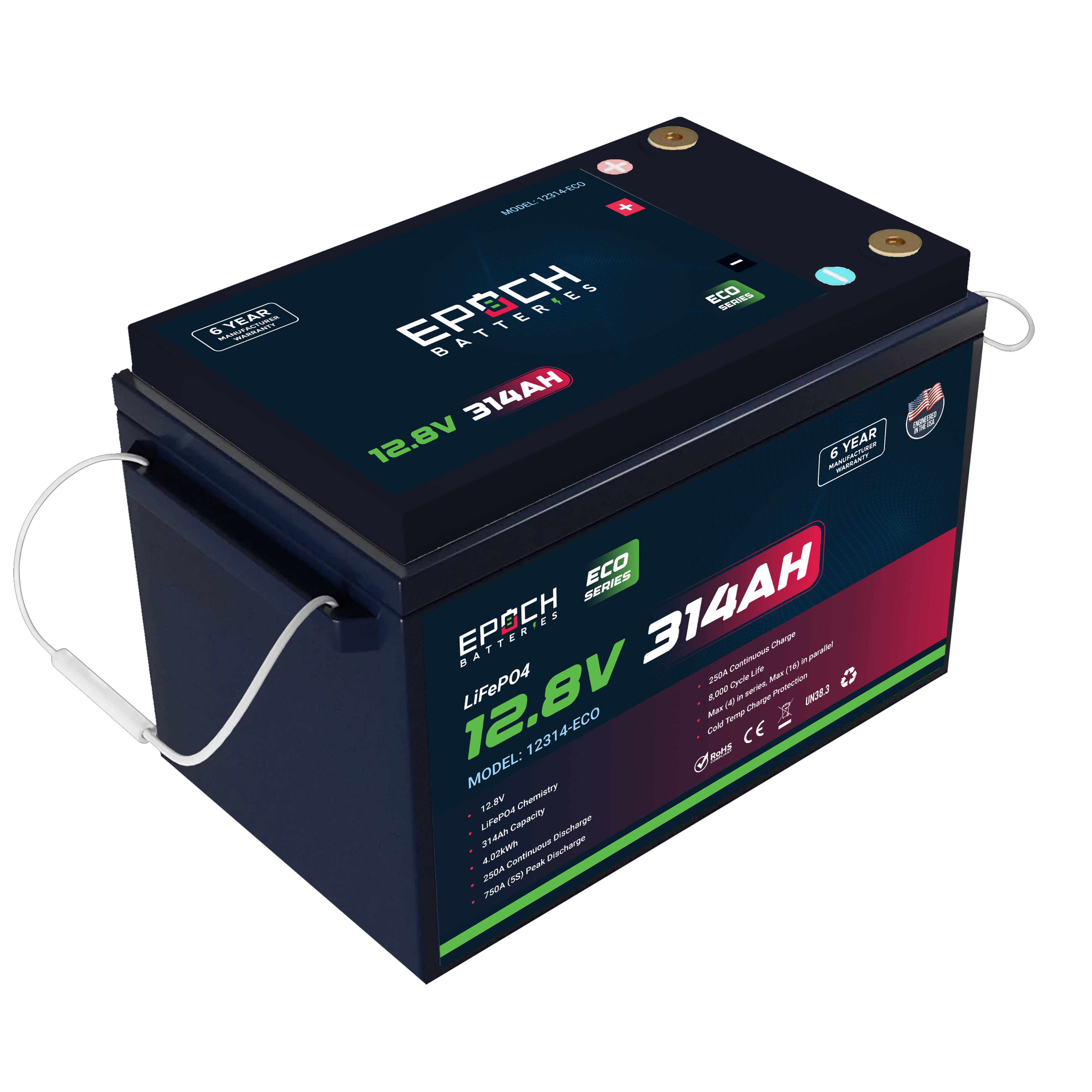 12V 314Ah Eco Series LiFePO4 Battery by Epoch Batteries