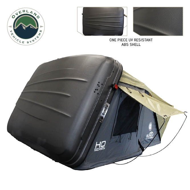 HD Bundu Hard Shell Roof Top Tent-Grey Body & Green Rainfly Shell