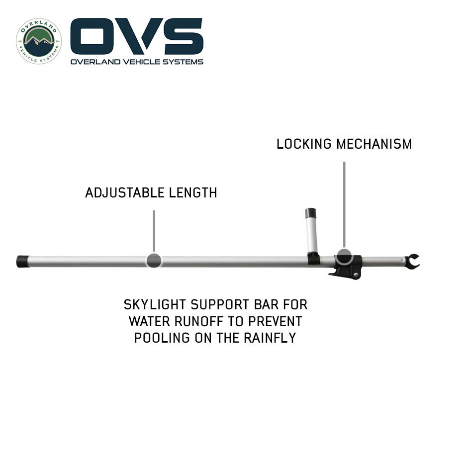 HD Bushveld 2 Person Cantilever Hard Shell Roof Top Tent Grey Body & Tan Rainfly Skylight Brace