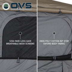 HD Bushveld 2 Person Cantilever Hard Shell Roof Top Tent Grey Body & Tan Rainfly Screen