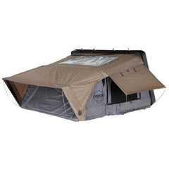 HD Bushveld 2 Person Cantilever Hard Shell Roof Top Tent Grey Body & Tan Rainfly 3 Quarter