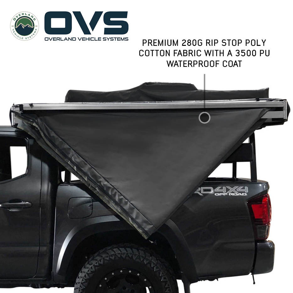 HD Nomadic 270 Degree Awning - Driver Side - Dark Gray Awning with Black Cover