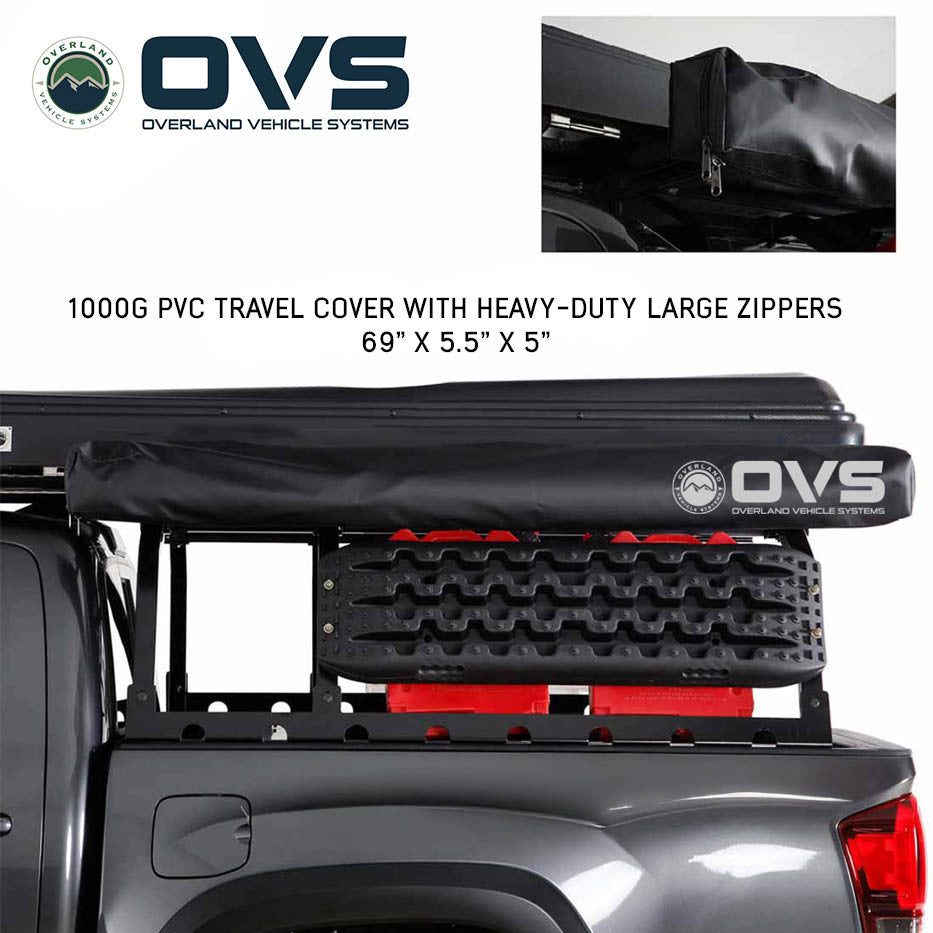 HD Nomadic 270 LTE Awning - Driver Side - Dark Gray with Black Travel Cover Universal Travel Cover