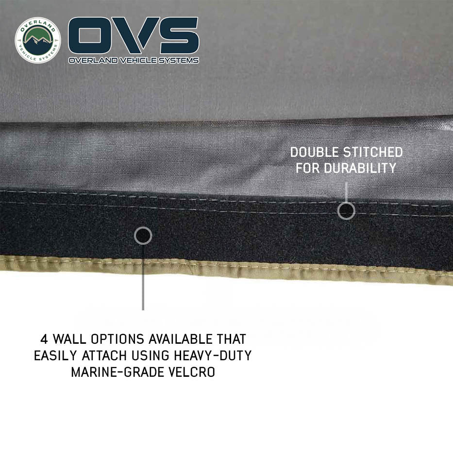 HD Nomadic 270 LTE Awning - Passenger Side - Dark Gray with Black Travel Cover Universal Velcro