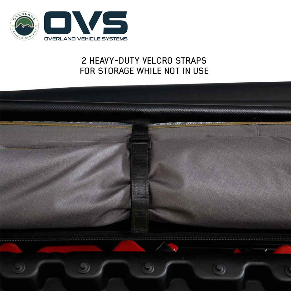 HD Nomadic 270 LTE Awning - Passenger Side - Dark Gray with Black Travel Cover Universal Velcro Strap