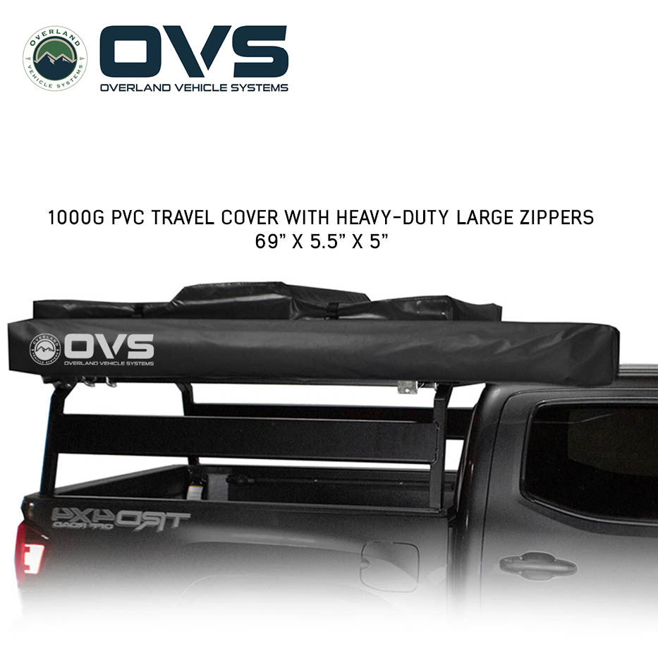 HD Nomadic 270 LTE Awning - Passenger Side - Dark Gray with Black Travel Cover Universal Travel Cover