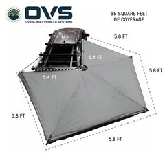 HD Nomadic 270 LTE Awning - Passenger Side - Dark Gray with Black Travel Cover Universal Dimensions