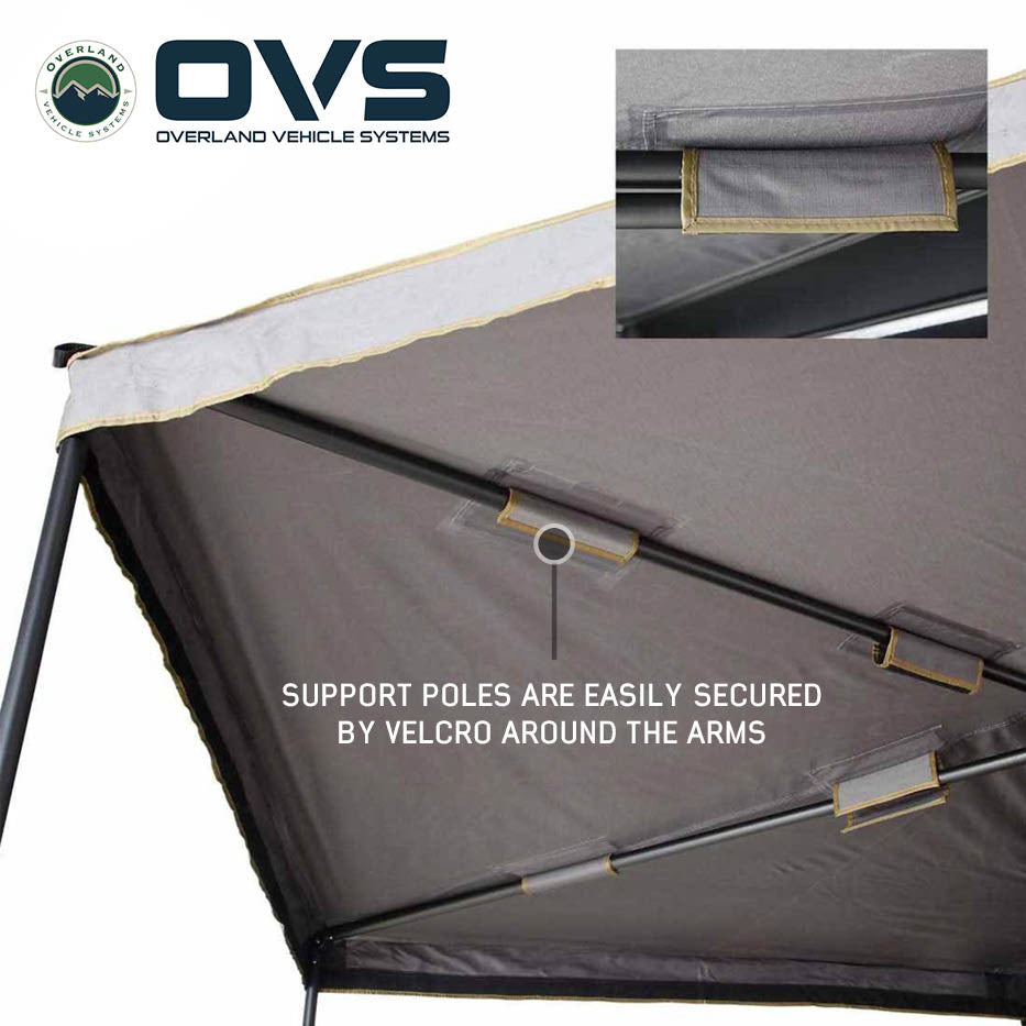 HD Nomadic 270 LTE Awning - Passenger Side - Dark Gray with Black Travel Cover Universal Bottom