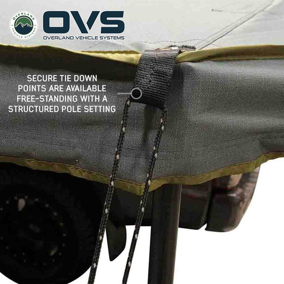 HD Nomadic 270 LTE Awning - Passenger Side - Dark Gray with Black Travel Cover Universal Guide Lines