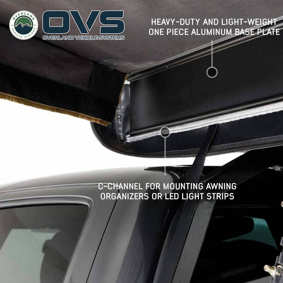 HD Nomadic 270 LTE Awning - Passenger Side - Dark Gray with Black Travel Cover Universal Base