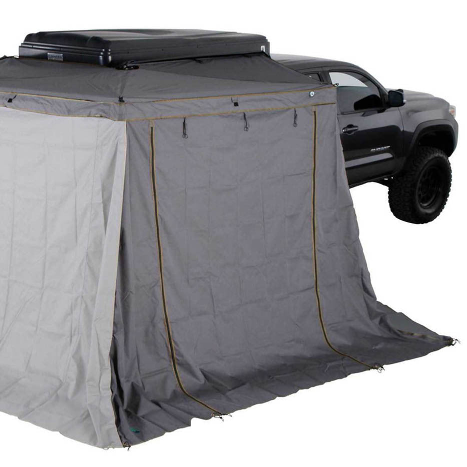 HD Nomadic 270 LTE Awning Walls - Dark Grey with Green Trim Wall 1 Passenger
