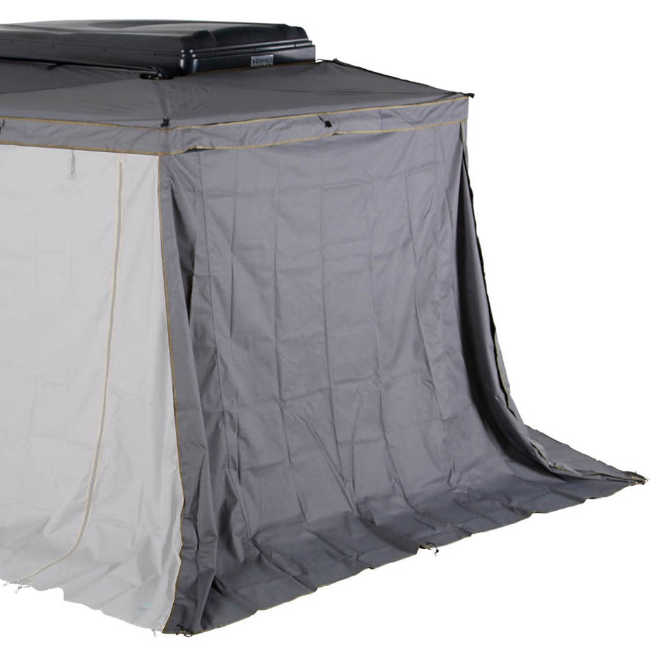HD Nomadic 270 LTE Awning Walls - Dark Grey with Green Trim Wall 3 4 Driver
