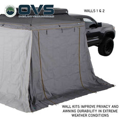HD Nomadic 270 LTE Awning Walls - Dark Grey with Green Trim Wall 1 Passenger Closed
