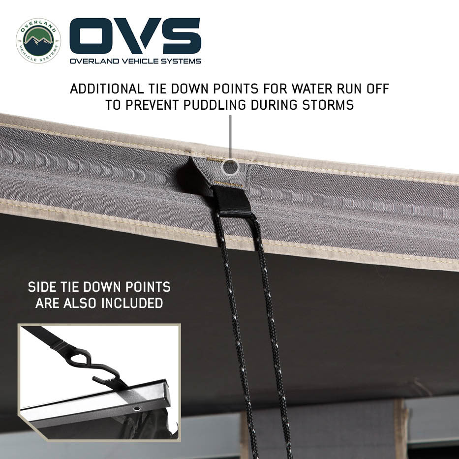HD Nomadic 270 LT Awning - Driver Side - Dark Gray With Black Travel Cover Universal Guide Line