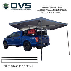 HD Nomadic 270 LT Awning - Driver Side - Dark Gray With Black Travel Cover Universal Poles