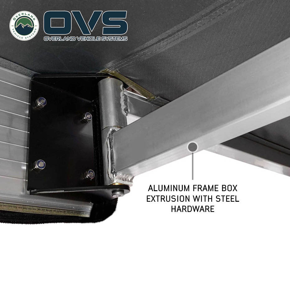 HD Nomadic 270 LT Awning - Passenger Side - Dark Gray With Black Travel Cover Universal