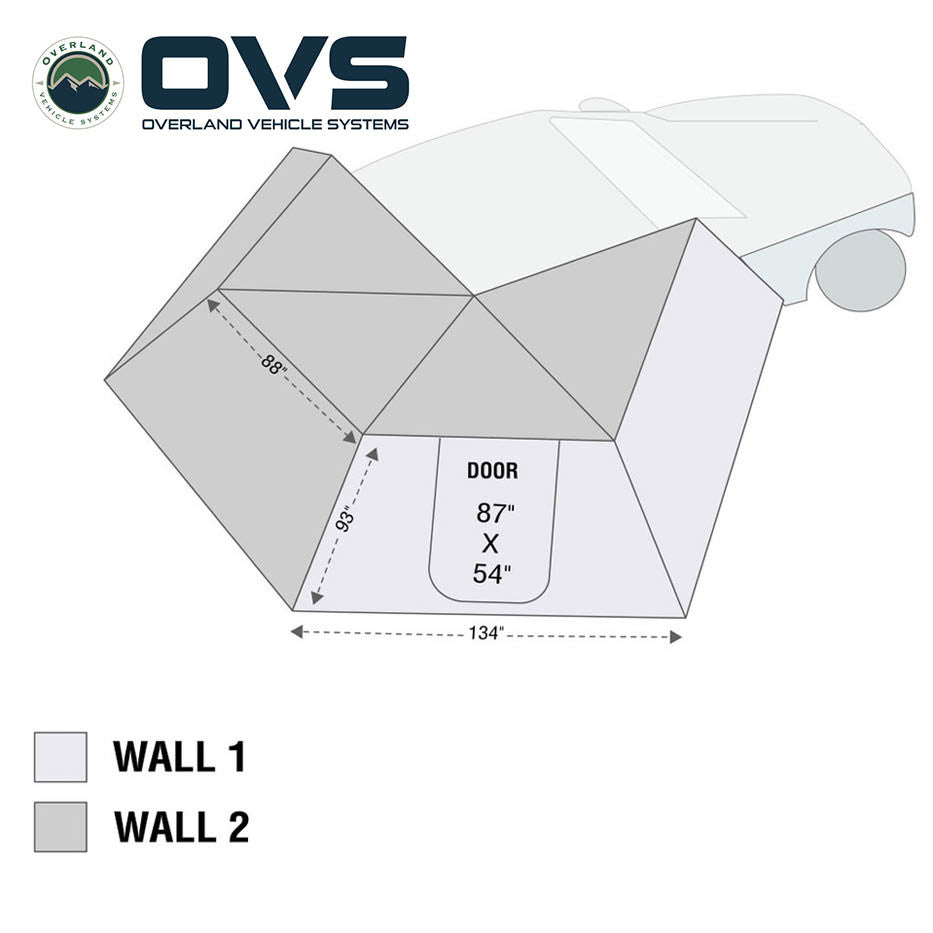 OVS HD Nomadic 270° LT Awning Wall Kit – Dark Grey Ripstop Fabric