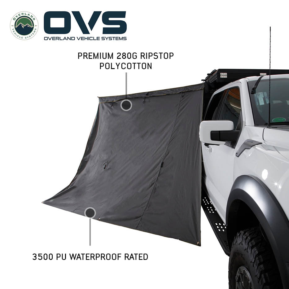 HD Nomadic 270 LT Awning Wall Kits - Dark Grey Fabric Wall 1