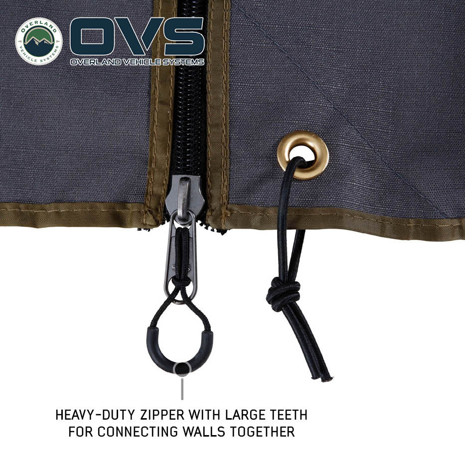 HD Nomadic 270 LT Awning Wall Kits - Dark Grey Fabric Zipper