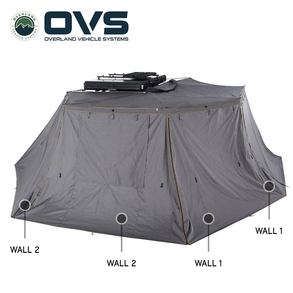 OVS HD Nomadic 270° Awning Walls – Dark Grey with Storage Bag (Universal Fit)