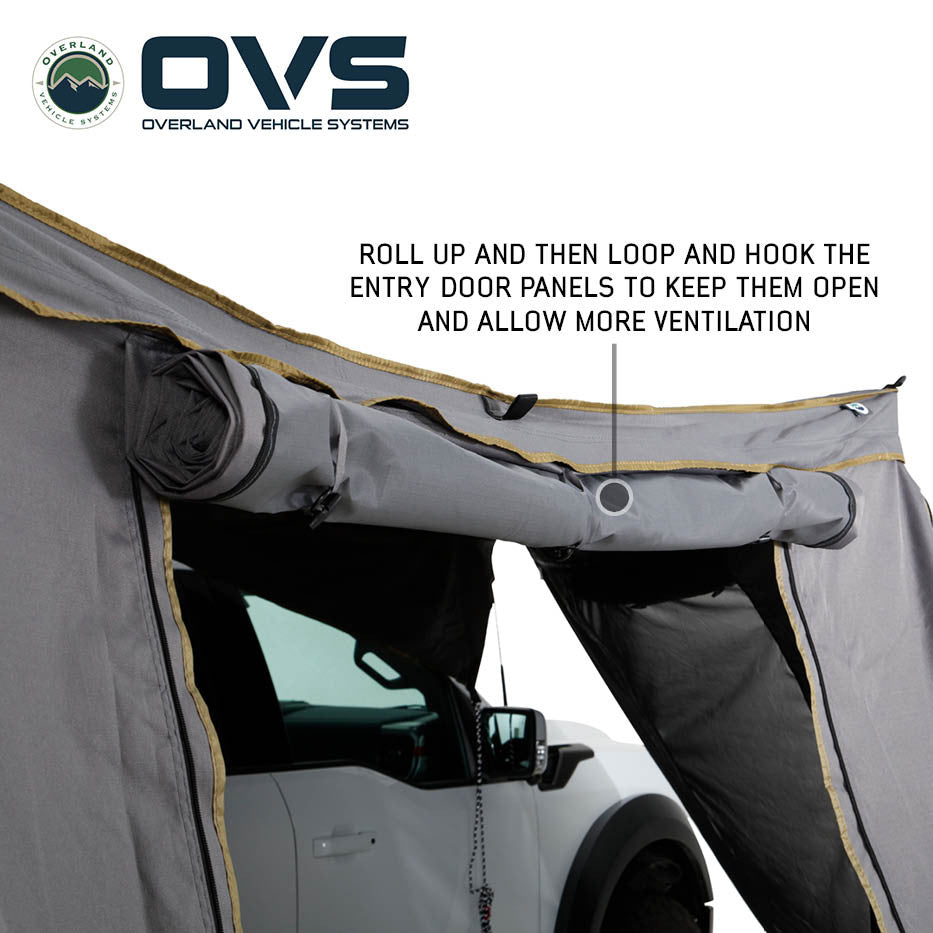OVS HD Nomadic 3-Piece Wall Kit for 270 Degree Awning – Passenger Side (Dark Grey Fabric with Storage Bag)