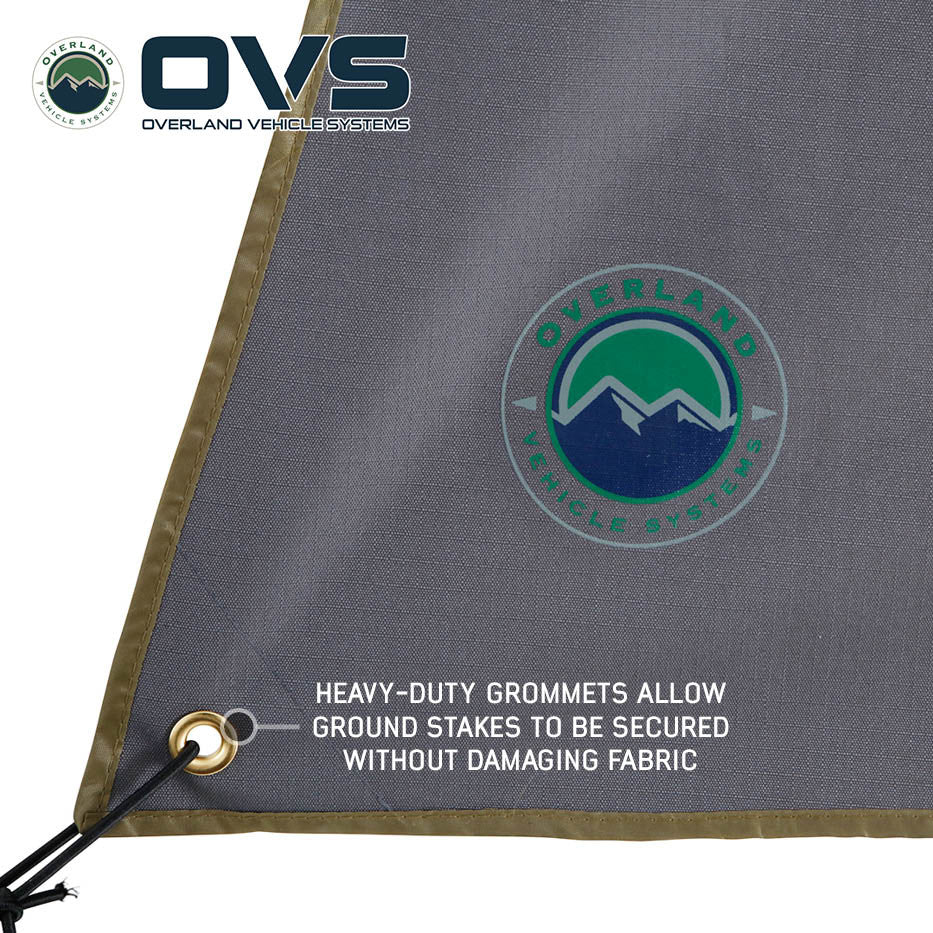 OVS HD Nomadic 3-Piece Wall Kit for 270 Degree Awning – Passenger Side (Dark Grey Fabric with Storage Bag)