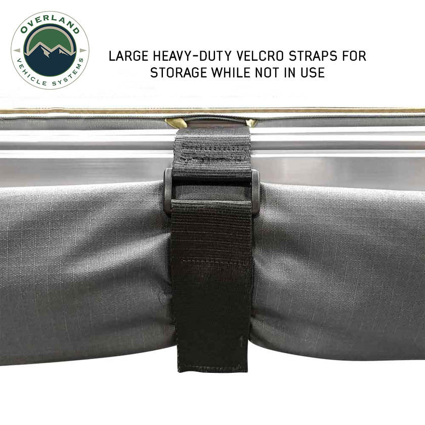 HD Nomadic 90 Degree Awning - Grey Body, Green Trim & Black Travel Cover Velcro Strap