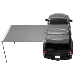 HD Nomadic 90 Degree Awning - Grey Body, Green Trim & Black Travel Cover Top