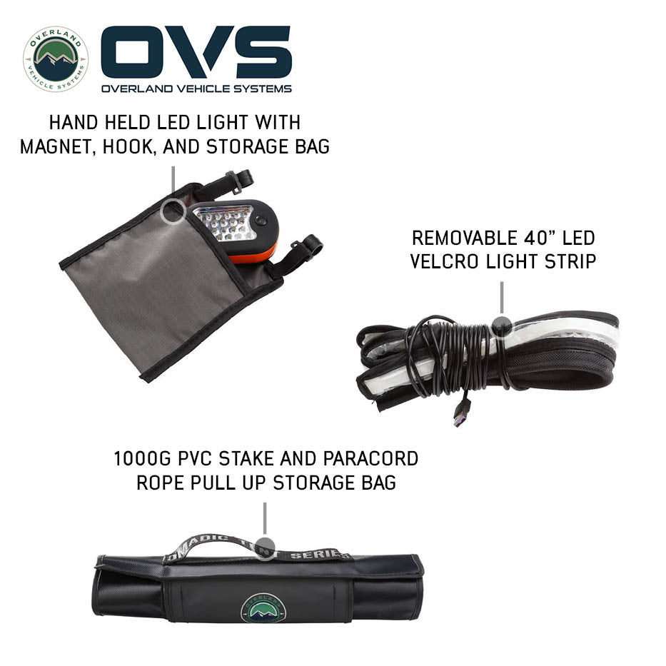 OVS HD Nomadic 4-Person Extended Soft Shell Roof Top Tent – Grey Body with Green Rainfly