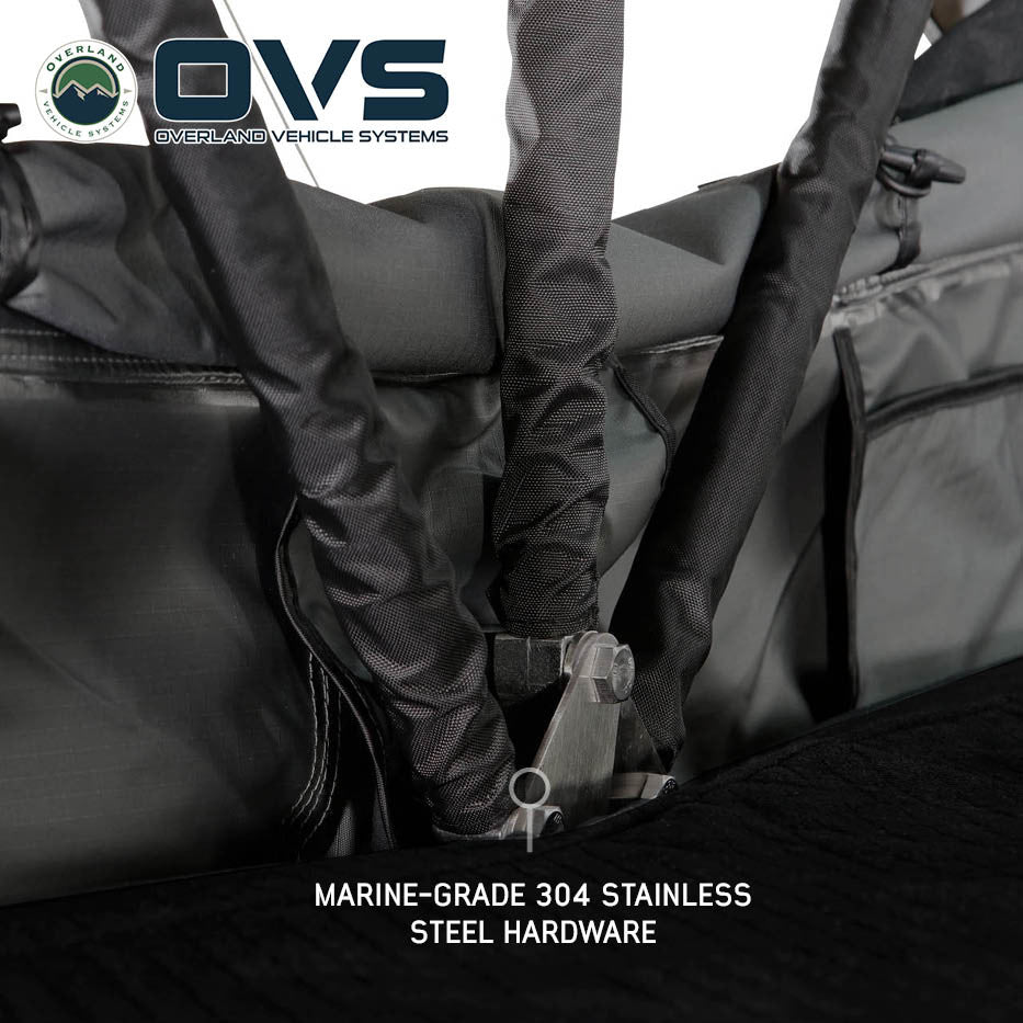 HD Nomadic 2 Person Standard Soft Shell Roof Top Tent, Grey Body & Green Rainfly Internal Hinge