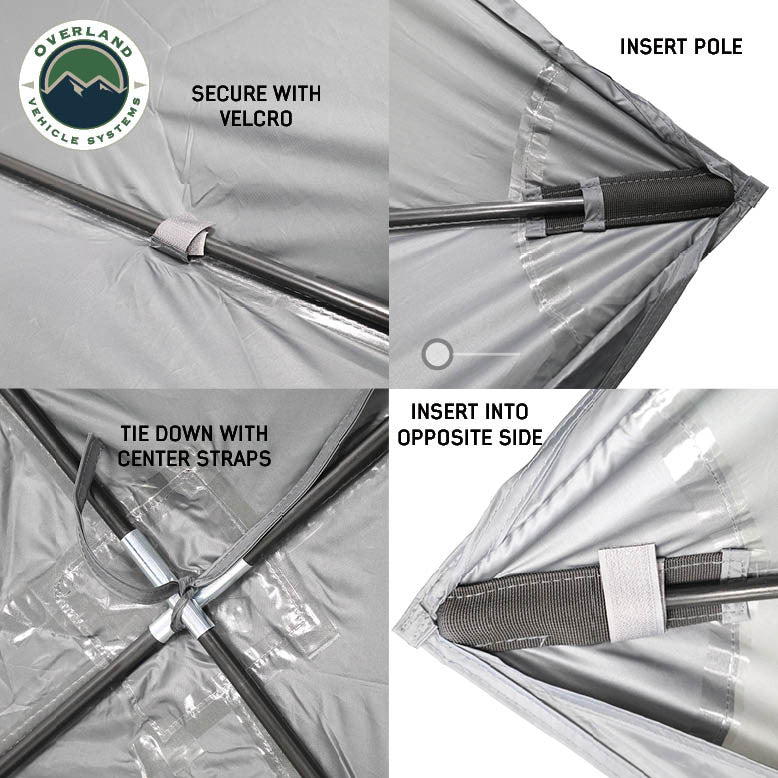 Hub Centric Ground Tent - Black Body & Grey Rainfly Rainfly Operation
