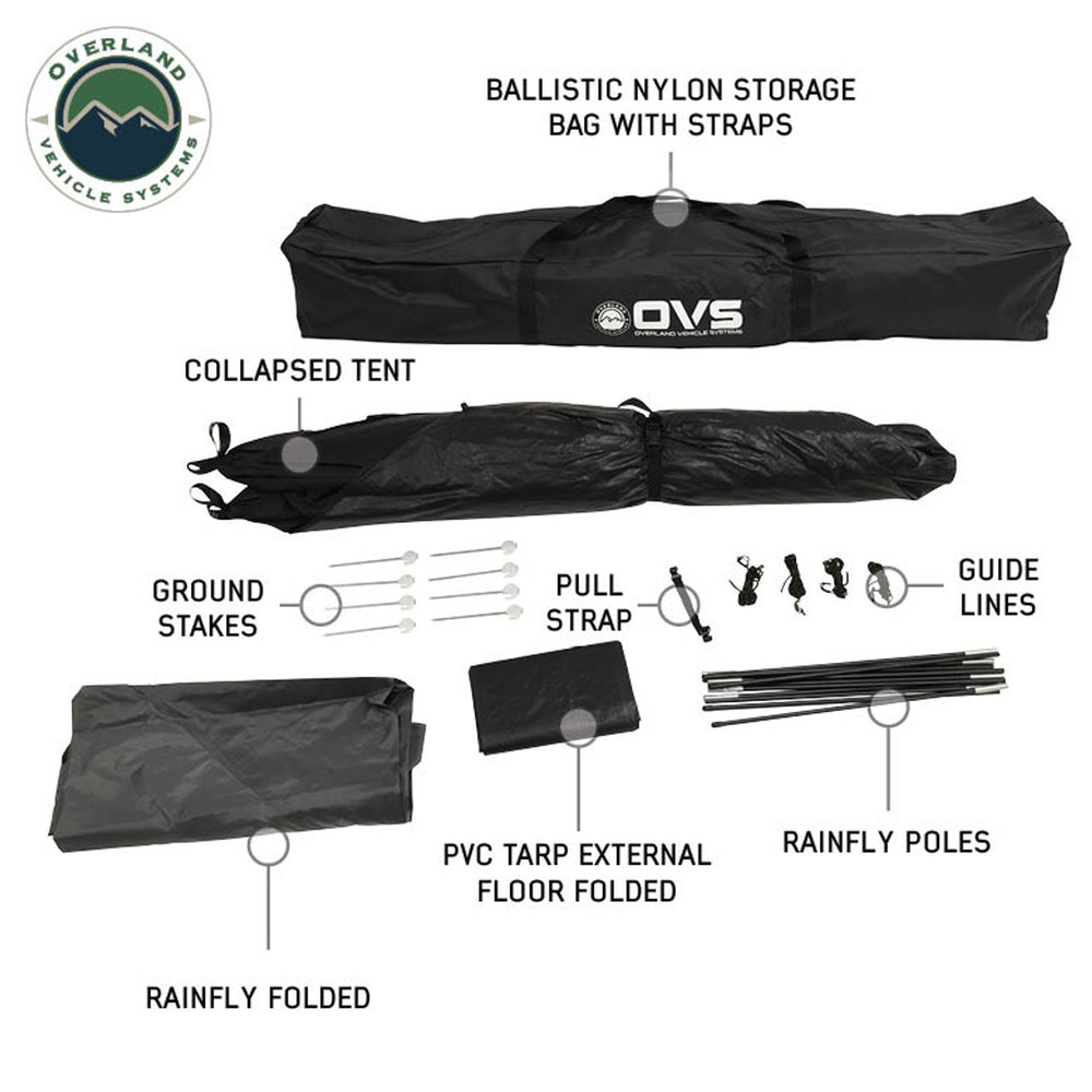 Hub Centric Ground Tent - Black Body & Grey Rainfly What's Included
