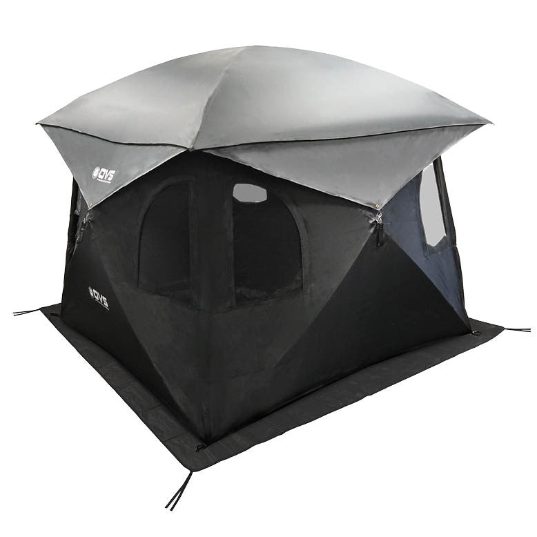 Hub Centric Ground Tent - Black Body & Grey Rainfly 3 Quarter